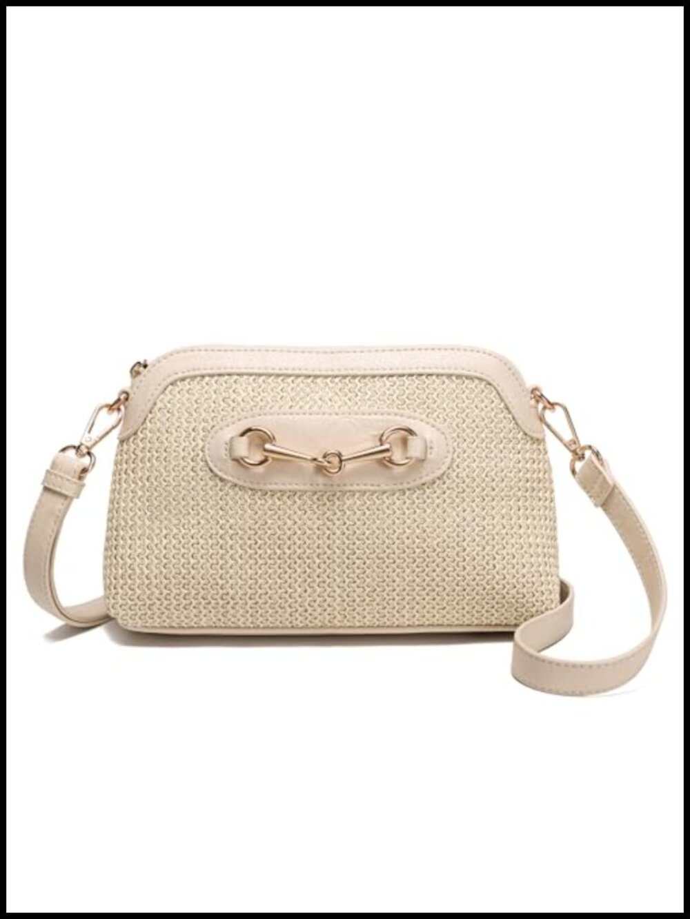 Faux Straw Crossbody Bag Summer Woven Purse Women